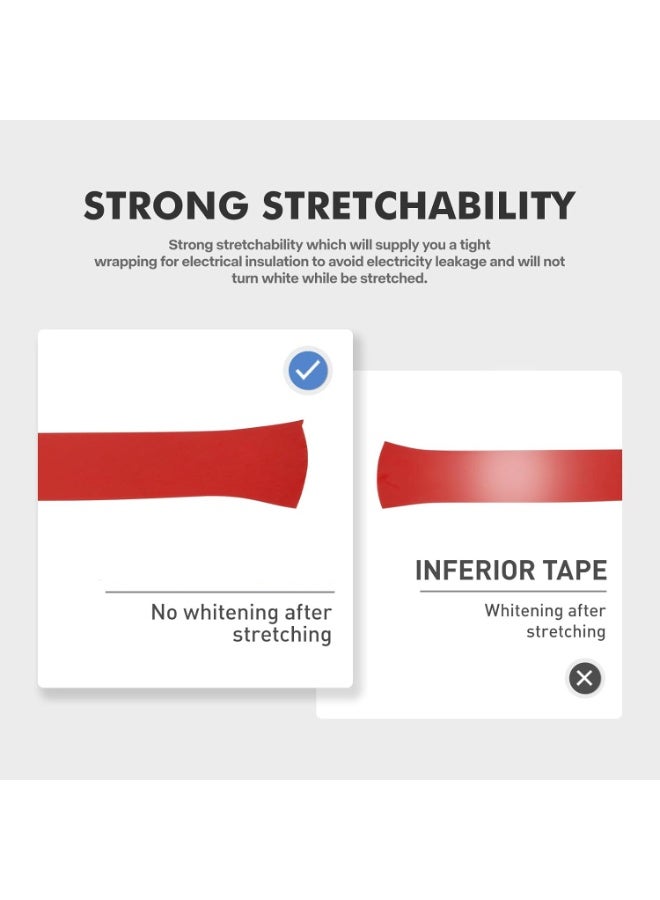Electrical Tape - 7mm Thick, Heavy-Duty, Flame-Retardant, Heat & Weather Resistant, 3/4" x 60', Rated Up to 600V for Electrical Insulation and Protection - Image 2